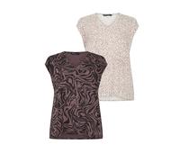 Yours 2 Pack Zebra & Pebble Print T-Shirts In Chocolate Chocolate