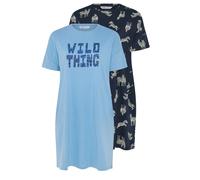 Yours Women's 2 Pack Zebra Sleep Tee Nightdresses | Size: 18-20 Yours Multicolor 18-20