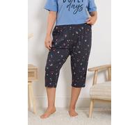 Yours 3/4 Pyjama Bottoms In Dark Navy Dark Navy 26-28