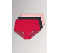 Yours - 3 Pack Curve & Black Lace Back High Waisted Knickers - Women's - Plus Size Curve