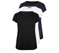Yours 3 Pack Curve Navy Blue & Black Core T-Shirts - Women's - Plus Size Curve