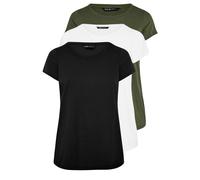 Yours 3 Pack Curve Green & Black Core T-Shirts - Women's - Plus Size Curve