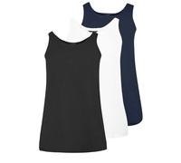 Yours 3 Pack Core Vest Tops In Dark Blue Dark Blue