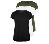 Yours 3 Pack Curve Green & Black Core T-Shirts - Women's - Plus Size Curve