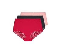 Yours 3 Pack Curve & Black Lace Back High Waisted Knickers - Women's - Plus Size Curve