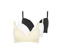 Yours 3 Pack Curve Black & Moulded Underwired T-Shirt Bras - Women's - Plus Size Curve