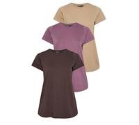 Yours 3 Pack Curve Brown & Natural Brown Core T-Shirts - Women's - Plus Size Curve