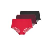 Yours 3 Pack Curve Lace Back High Waisted Knickers - Women's - Plus Size Curve Red