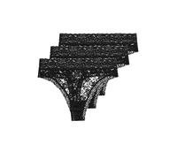 Yours Curve 3 Pack Lace High Waisted Thongs - Women's - Plus Size Curve Black