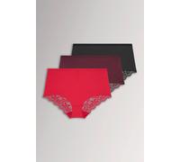 Yours Women's 3 Pack Lace Back Briefs in Purple | Size: 34/36
