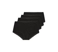 Yours 4 Pack Curve Lace Trim High Waisted Shorts - Women's - Plus Size Curve Black