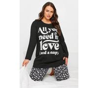 Yours 4 Pack Pyjama Set In Black Black 38-40