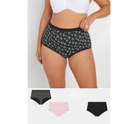 Yours Curve 5 Pack & Pink Bow Print Full Briefs - Women's - Plus Size Curve