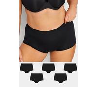 Yours 5 Pack Curve High Waisted Shorts - Women's - Plus Size Curve Black
