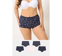 Yours Women's 5 Pack Celestial Printed Shorts in Dark Navy | Size: 30-32 Yours Dark Navy 30-32