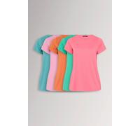 Yours 5 Pack Core T-Shirts In Pink Pink