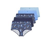 Yours 5 Pack Curve Butterfly Print High Waisted Full Briefs - Women's - Plus Size Curve Blue