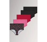 Yours 5 Pack Curve Christmas Print Full Briefs In Red Red
