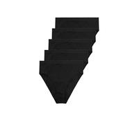 Yours 5 Pack Curve Cotton High Waisted Maxi Full Brief Knickers High Leg - Women's - Plus Size Curve Multipack Black