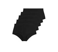 Yours 5 Pack Curve Cotton High Waisted Maxi Full Brief Knickers Shorties - Women's - Plus Size Curve Multipack Black