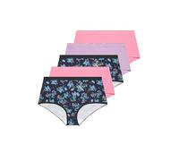 Yours 5 Pack Curve & Navy Blue Floral Butterfly Full Briefs - Women's - Plus Size Curve