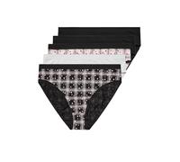 Yours 5 Pack Curve & Pink Check Print High Leg Knickers - Women's - Plus Size Curve