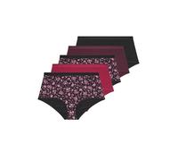 Yours 5 Pack Curve Red Floral Full Briefs - Women's - Plus Size Curve