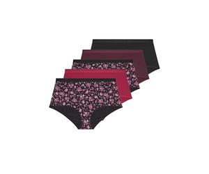 Yours 5 Pack Curve Red Floral Full Briefs - Women's - Plus Size Curve