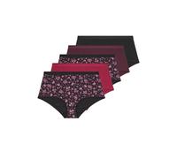 Yours 5 Pack Curve Red Floral Full Briefs - Women's - Plus Size Curve
