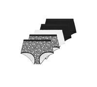 Yours 5 Pack Curve Black & Floral Full Briefs - Women's - Plus Size Curve