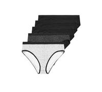 5 Pack High Leg Knickers Yours Black 34-36