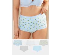 5 Pack Lemon Print Shorts Yours Light Blue 30-32