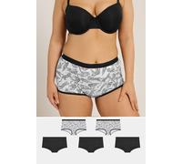 Yours 5 Pack Leopard Shorts In Grey Grey 18-20