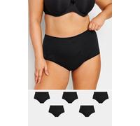 Yours Curve 5 Pack Stretch Full Briefs - Women's - Plus Size Curve Black