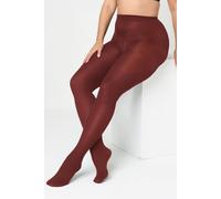 Yours 90 Denier Microfibre Premium Tights In Burgundy Burgundy 34-36