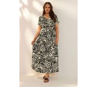Yours Curve & White Floral Wrap Maxi Dress - Women's - Plus Size Curve