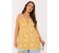 Yours Curve Abstract Frill Vest Top - Women's - Plus Size Curve