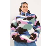 Yours Women's Abstract Half Zip Borg Jumper | Size: 16