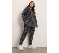 Yours Curve Abstract Pocket Sweatshirt - Women's - Plus Size Curve Black