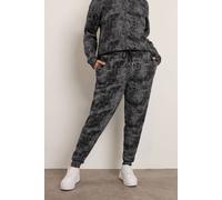 Yours Abstract Print Cuffed Joggers In Black Black 22-24