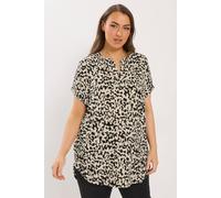 Yours Women's Abstract Print Notch Neck Top | Size: 22-24 Yours Multicolor 22-24