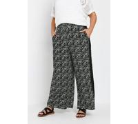 Yours Abstract Side Stripe Trousers In Black Black 20