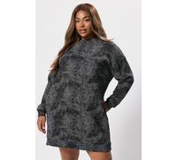 Yours Curve Black Abstract Sweatshirt Dress - Women's - Plus Size Curve