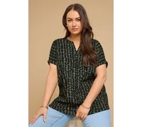 Yours Abstract Textured Notch Neck Top In Light Khaki Light Khaki 14