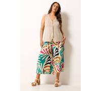 Yours Curve Brown Abstract Culottes - Women's - Plus Size Curve