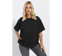 Yours Acid Wash Boxy T-Shirt In Black Black 14