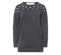 Yours Women's Acid Wash Eyelet Sweatshirt in Grey | Size: 16 Yours Grey 16