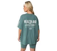 Yours Active Curve Blue 'Health & Wellness' T-Shirt - Women's - Plus Size Curve