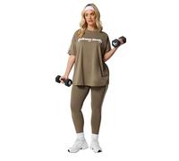 Yours Women's Side Stripe Active Leggings in Light Brown | Size: 26-28 Yours Light Brown 26-28