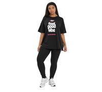 Yours Active Curve 'Feel Good Vibe' T-Shirt - Women's - Plus Size Curve Black